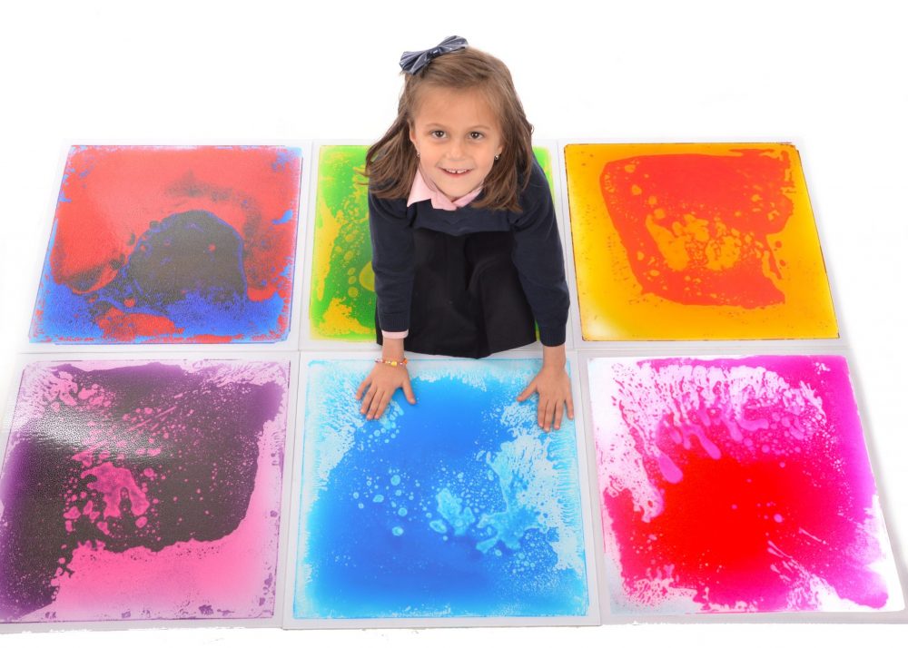 Set of 6 Liquid Floor Tiles 50x50cm | Sensory Tiles