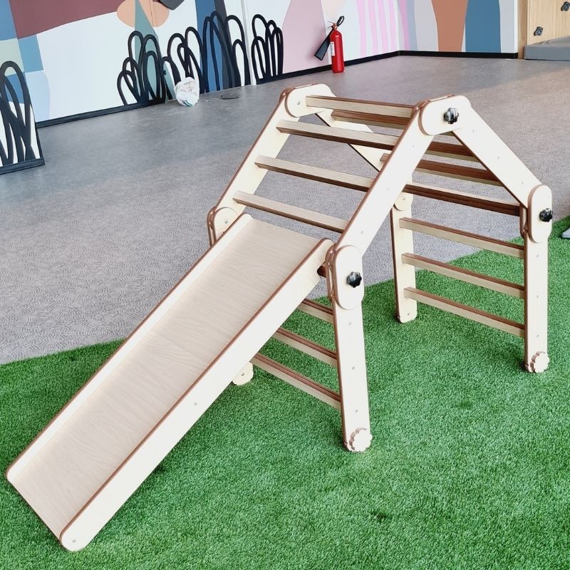 Adjustable Pikler Triangle With One Slide / Ramp | Climbing Sets