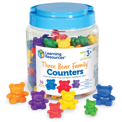 Three Bear Family® Rainbow™ Counters, Set of 96 | Phonics and English Activities