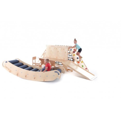 Extended Wooden Therapeutic Sensory Climb System Set Slide | Motor Planning and Balance