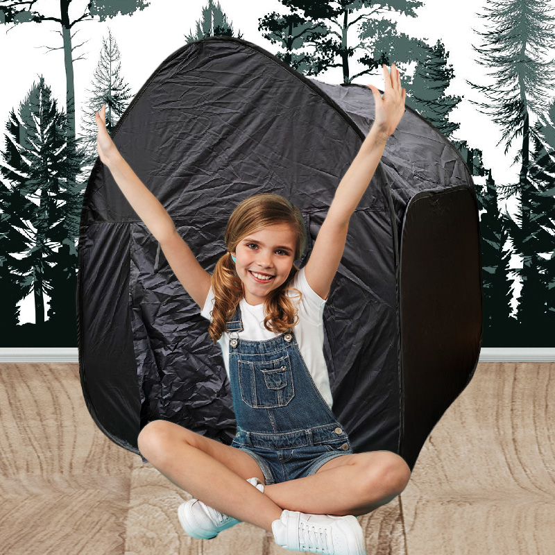 Black Sensory Pop Up Tent for Den Making with Carry Case 105cm | Sensory Tools